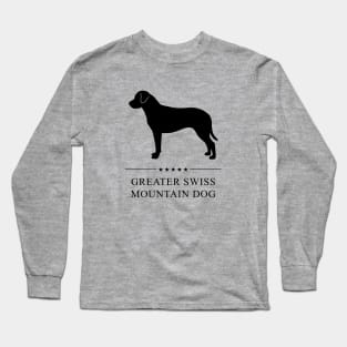 Greater Swiss Mountain Dog Black Silhouette Long Sleeve T-Shirt